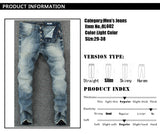 Mens Blue Light Vintage Denim Italian Men High Street Jean 2019