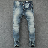 Mens Blue Light Vintage Denim Italian Men High Street Jean 2019