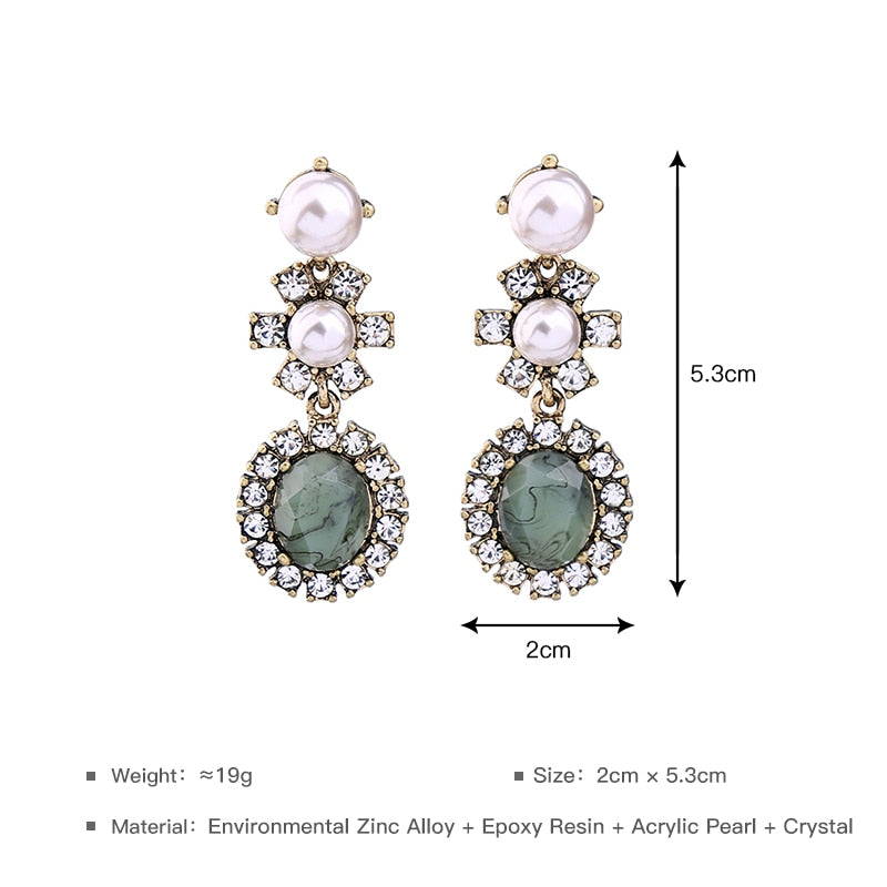 Crystal Imitation Geometric Pearls Vintage Earring