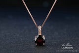 Pendant Red Garnet Gemstone 925 Sterling Silver Necklace