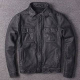Vintage Black Mens Extra Warmer Leather Jacket For Winter