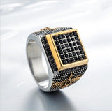 Vintage Mens Geometric Stainless Still Luxury Ring For All Occasion