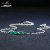 2MM 925 Sterling Silver Bracelet With Green Square Chalcedony