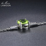 7MM Natural Round Peridot 925 Sterling Silver Bracelet