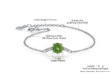 7MM Natural Round Peridot 925 Sterling Silver Bracelet