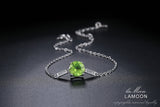 7MM Natural Round Peridot 925 Sterling Silver Bracelet