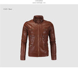 Vintage Mens PU Leather Jacket For Bikers