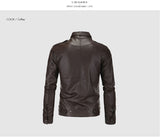 Vintage Mens PU Leather Jacket For Bikers