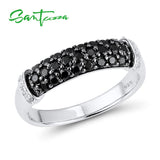 SANTUZZA Silver Ring For Women 925 Sterling Silver Fashion Round Rings for Women 2017 Cubic Zirconia Ringen Party Jewelry
