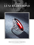 Red Garnet Bijouterie Retro 925 Sterling Ring