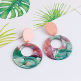 Round Ear Drop Acrylic Boho Earring For Women