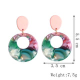 Round Ear Drop Acrylic Boho Earring For Women