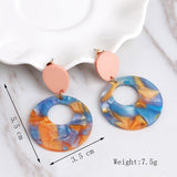 Round Ear Drop Acrylic Boho Earring For Women