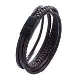 Pure Leather Men Multilayer Gorgeous Bracelet