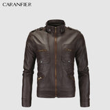 Vintage Mens PU Leather Jacket For Bikers