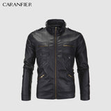 Vintage Mens PU Leather Jacket For Bikers