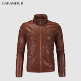 Vintage Mens PU Leather Jacket For Bikers