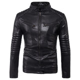 Multi Zipper Stand Collar Leather Jacket For Winter and Motorcycle