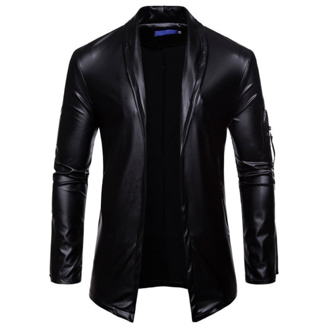 Slim Fit Men Trench Lather Jacket For Autumn Outing and Bike