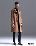 Single Breasted English Style Mens Long Trench Coat