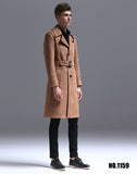 Single Breasted English Style Mens Long Trench Coat