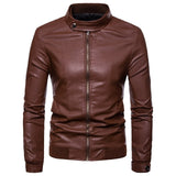 All Season Warmer Leather Stand Collar Casual Zipper Jackets