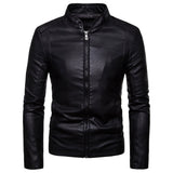 Long Sleeve Pure Lather Mens Jacket For All Season