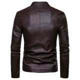 Long Sleeve Pure Lather Mens Jacket For All Season