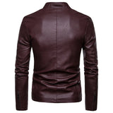 Long Sleeve Pure Lather Mens Jacket For All Season