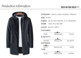 For Casual Wear To Winter Protection Men Windproof Long Trench Coat