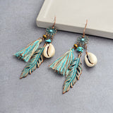 Blue Tassel Flower Drop Down Earring