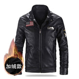 Mens Winter and Autumn Stand Collar Lather Jackets For Motor Cycle