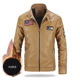 Mens Winter and Autumn Stand Collar Lather Jackets For Motor Cycle