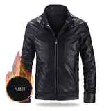 Mens Winter and Autumn Stand Collar Lather Jackets For Motor Cycle