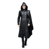 PU Lather Men Polyester Finely Designed Long New Trench Coat