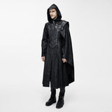 PU Lather Men Polyester Finely Designed Long New Trench Coat