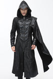 PU Lather Men Polyester Finely Designed Long New Trench Coat