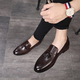 Tassel Loafer Men Boat Shoe Black