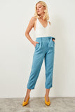 Pintuck Denim Drawstring Pants in TENCEL