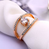 Zircon Rose Gold Crystal Geometric Ring