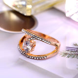 Zircon Rose Gold Crystal Geometric Ring