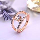 Zircon Rose Gold Crystal Geometric Ring