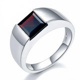 7mm 925 Sterling Silver Finest Garnet Ring