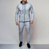 Mens Striped Two Piece Set Hoodie Autumn