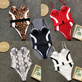 Leopard one piece push up Monkini 2019