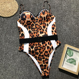 Leopard one piece push up Monkini 2019