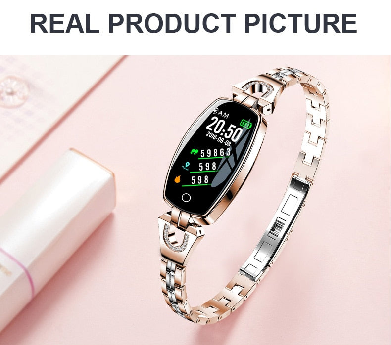 Heart Rate Monitoring Women Waterproof Smart Bluetooth Smartwatch For IOS & Android