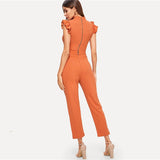 Elegant Full Set Outfit Jumpsuit With Orange Color