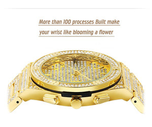 Analog Water Resistant Full Diamond Watch