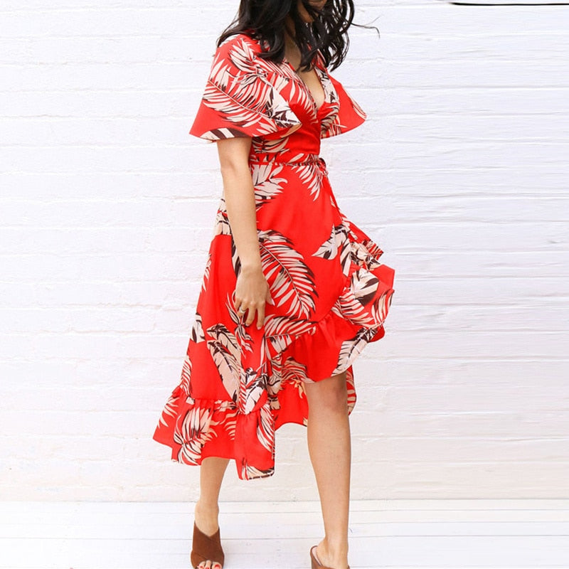 Premium Quality Designed Ladies Chiffon Ruffle Loose Summer Dress